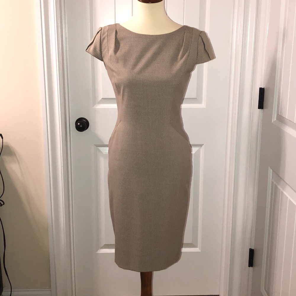 Antonio Melani Tan Pinstripe Dress